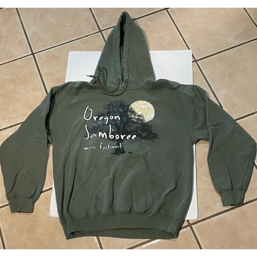 Oregon Jamboree Music Festival hoodie sweater mens medium 20th annual 2012 green